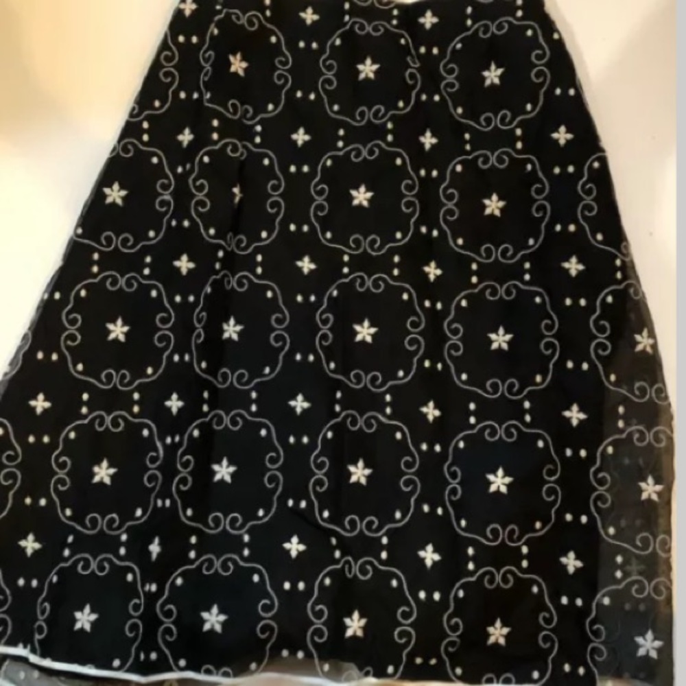 il Gilet Silk Cotton Skirt Opaque Layer Embroidery